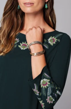 Multicolor-Embroidered Top