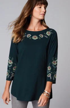 Multicolor-Embroidered Top