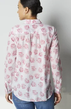 One-Pocket Shirred-Back Shirt
