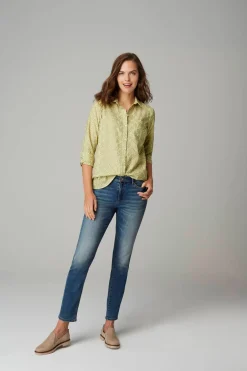 One-Pocket Shirred-Back Shirt