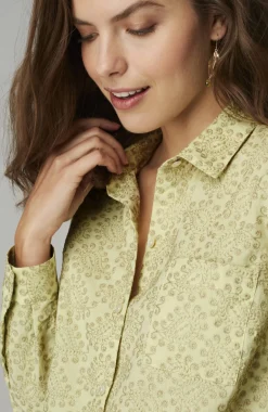 One-Pocket Shirred-Back Shirt