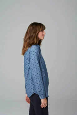 One-Pocket Shirred-Back Shirt
