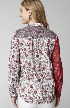 One-Pocket Shirred-Back Shirt