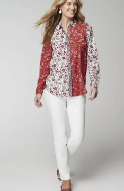 One-Pocket Shirred-Back Shirt