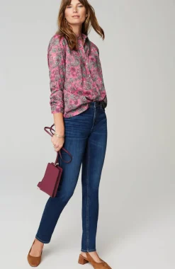 One-Pocket Shirred-Back Shirt