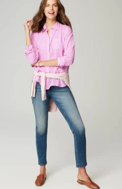 One-Pocket Shirred-Back Shirt