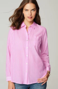 One-Pocket Shirred-Back Shirt