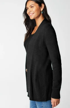 Open-Front Shawl-Collar Cardi