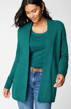 Open-Front Shawl-Collar Cardi