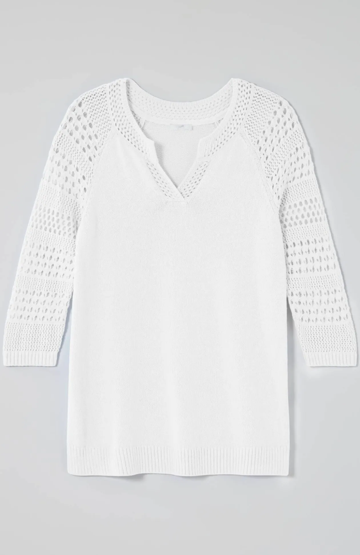 Open-Stitch-Sleeves Sweater