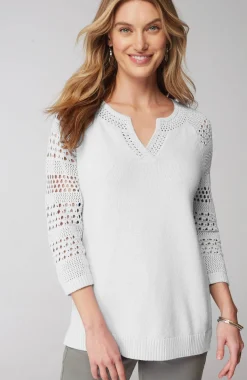 Open-Stitch-Sleeves Sweater