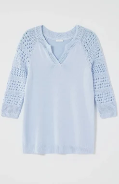 Open-Stitch-Sleeves Sweater