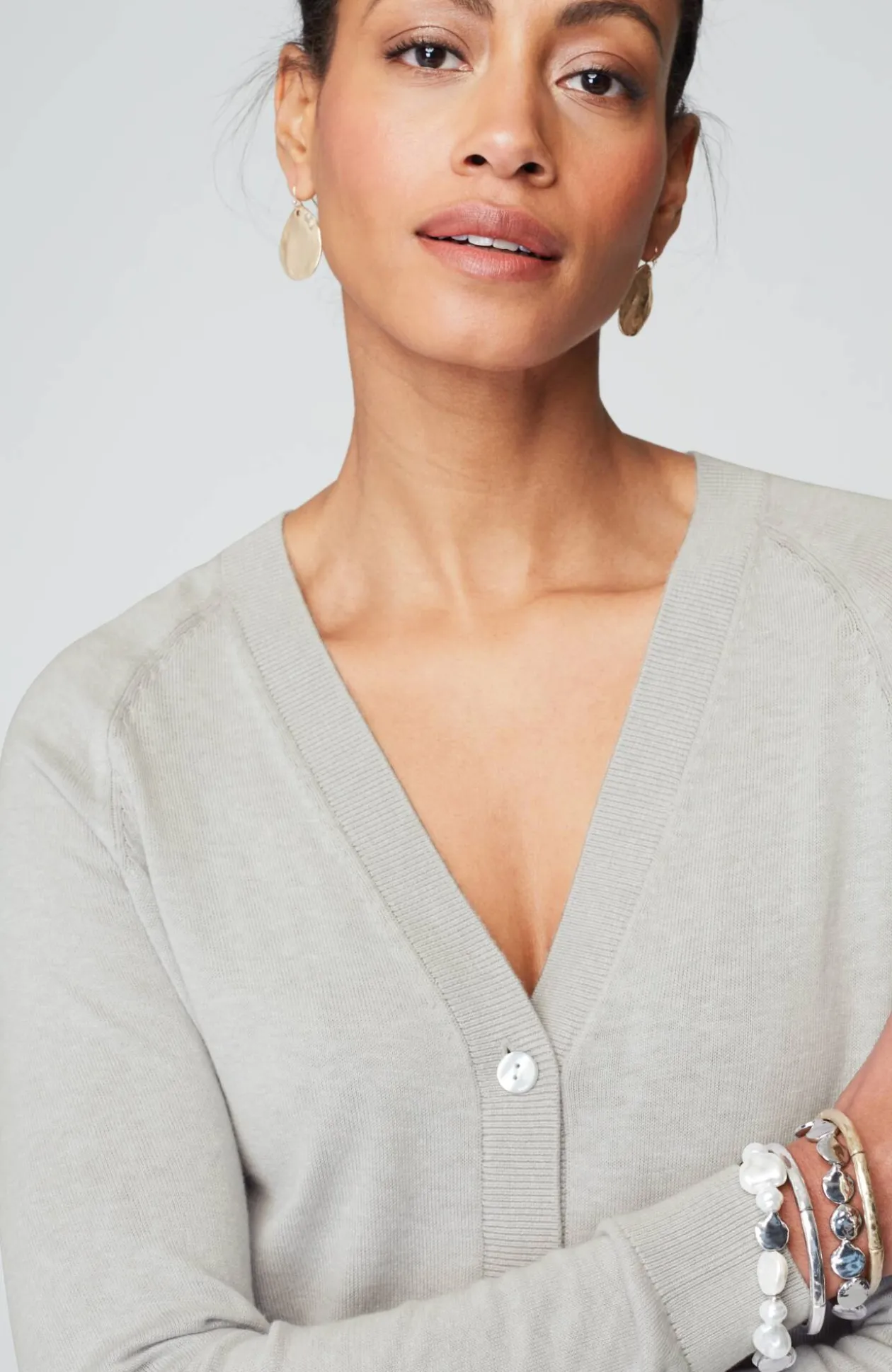 Organically Grown Cotton V-Neck Cardi