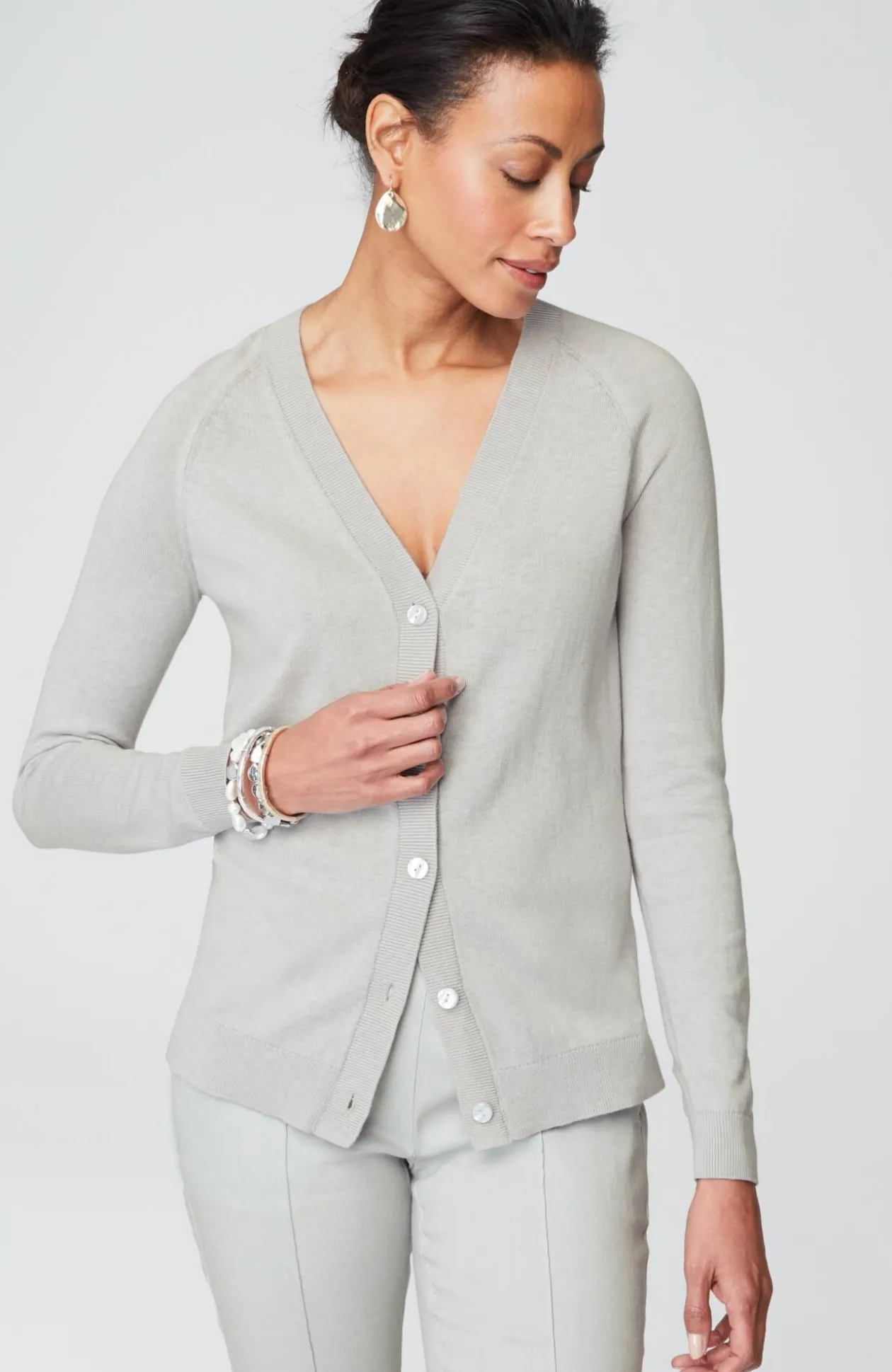 Organically Grown Cotton V-Neck Cardi
