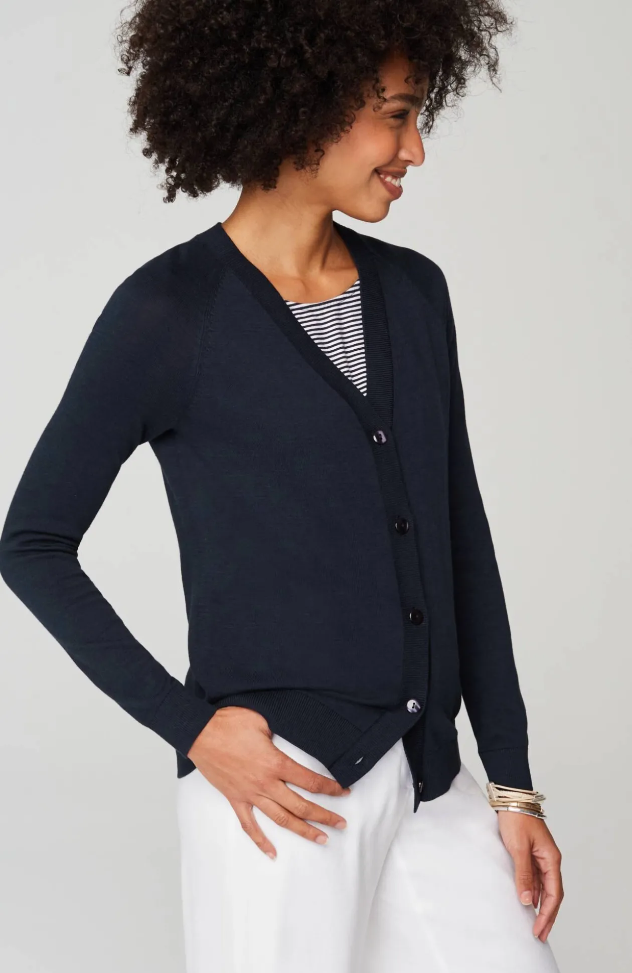 Organically Grown Cotton V-Neck Cardi