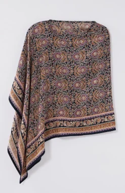 Ornate Floral Asymmetric Poncho