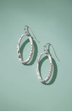 Oval Pavé Hoop Earrings