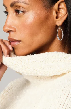Oval Pavé Hoop Earrings