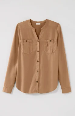 Overdyed Button-Front Camp Shirt