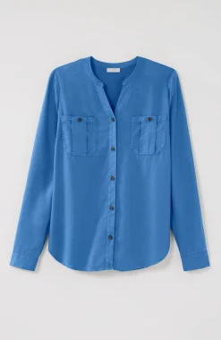 Overdyed Button-Front Camp Shirt