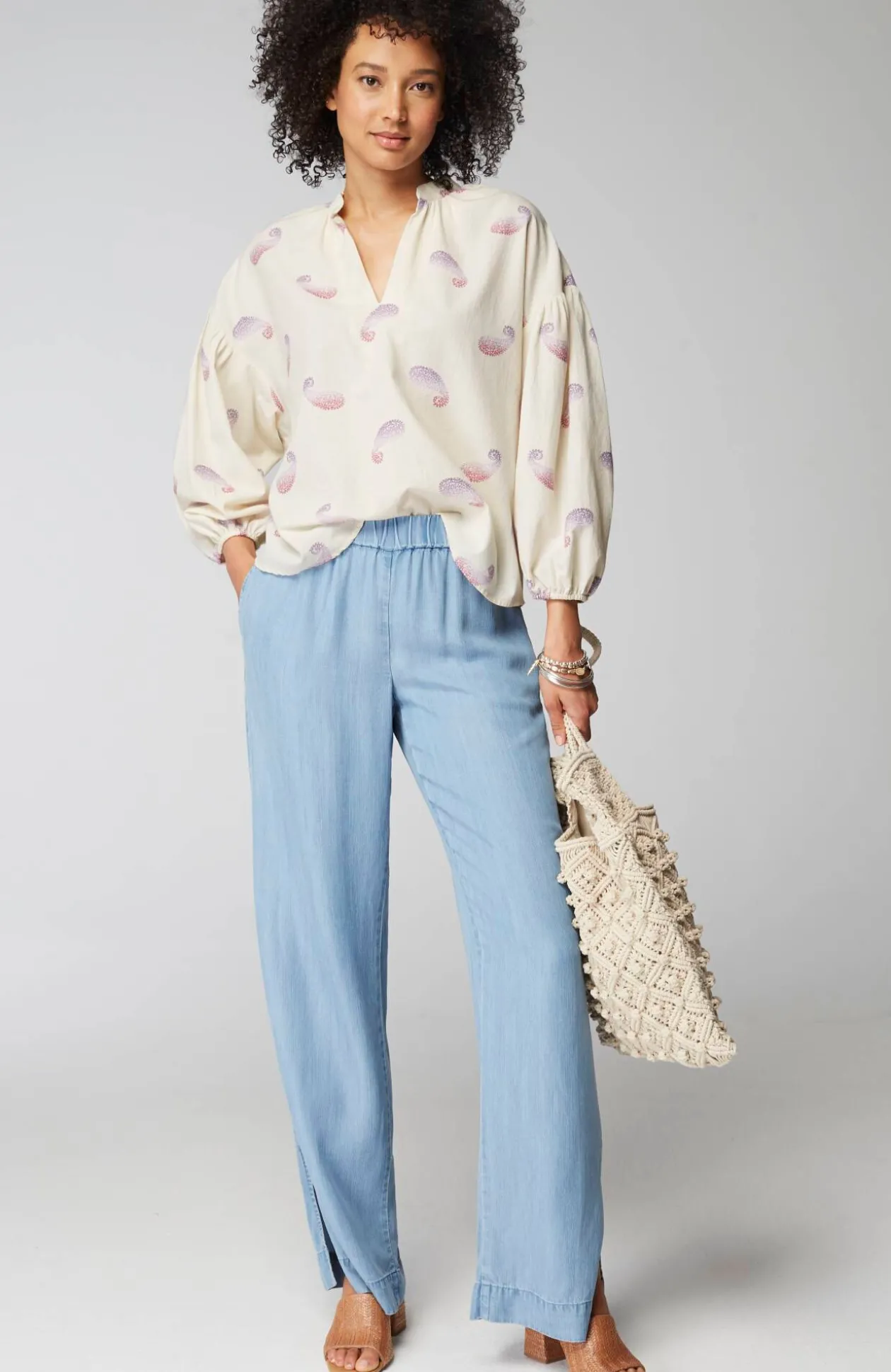 Oversized Split-Neck Top