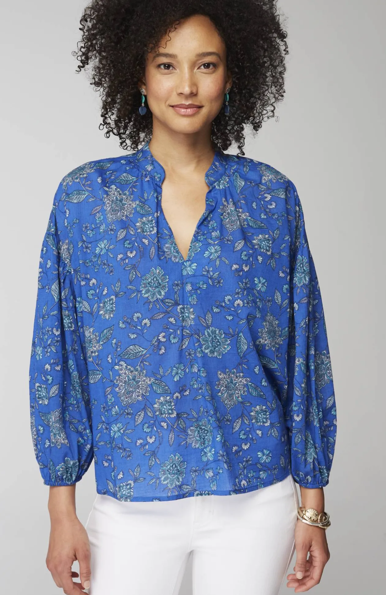 Oversized Split-Neck Top
