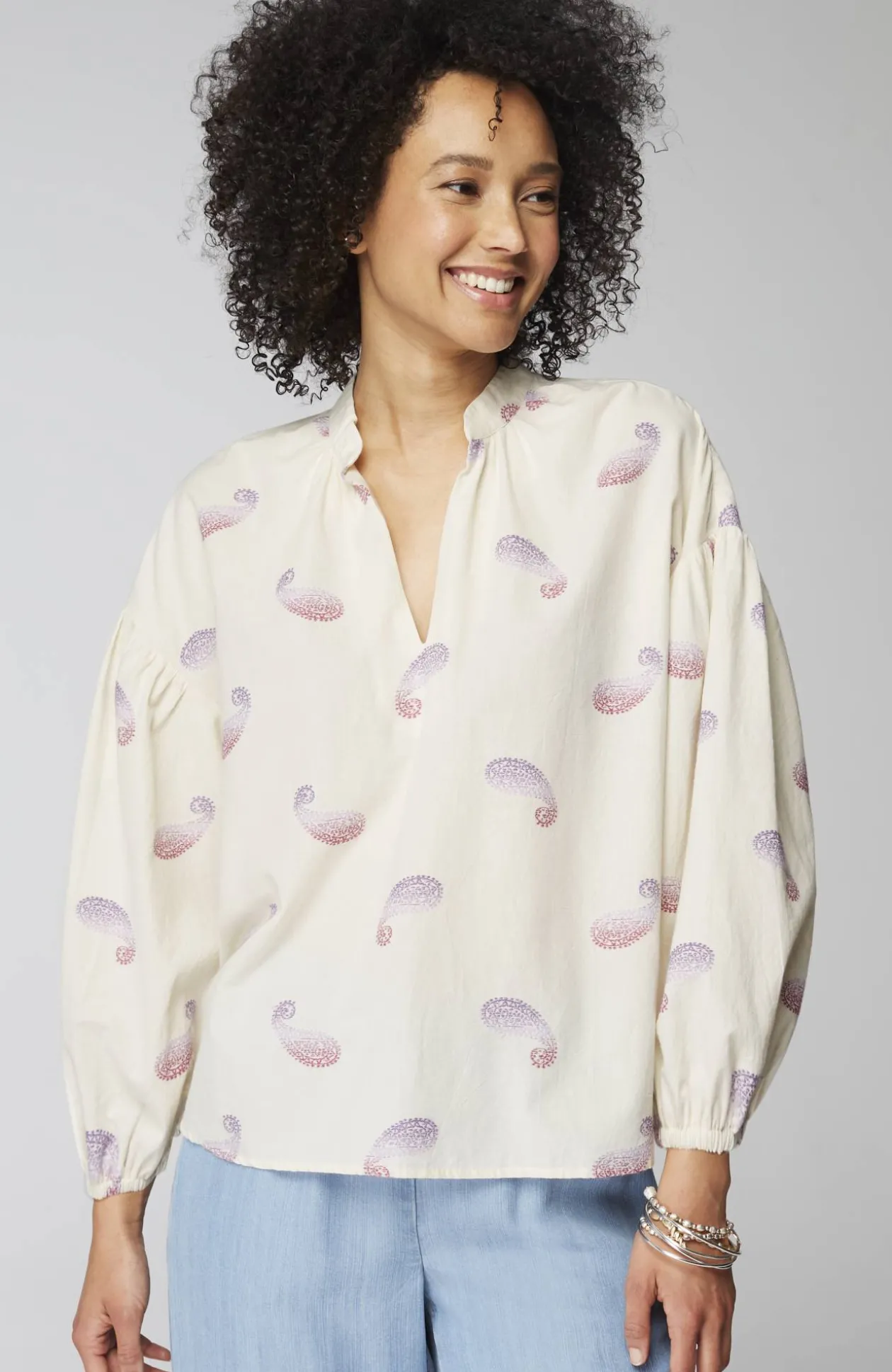 Oversized Split-Neck Top