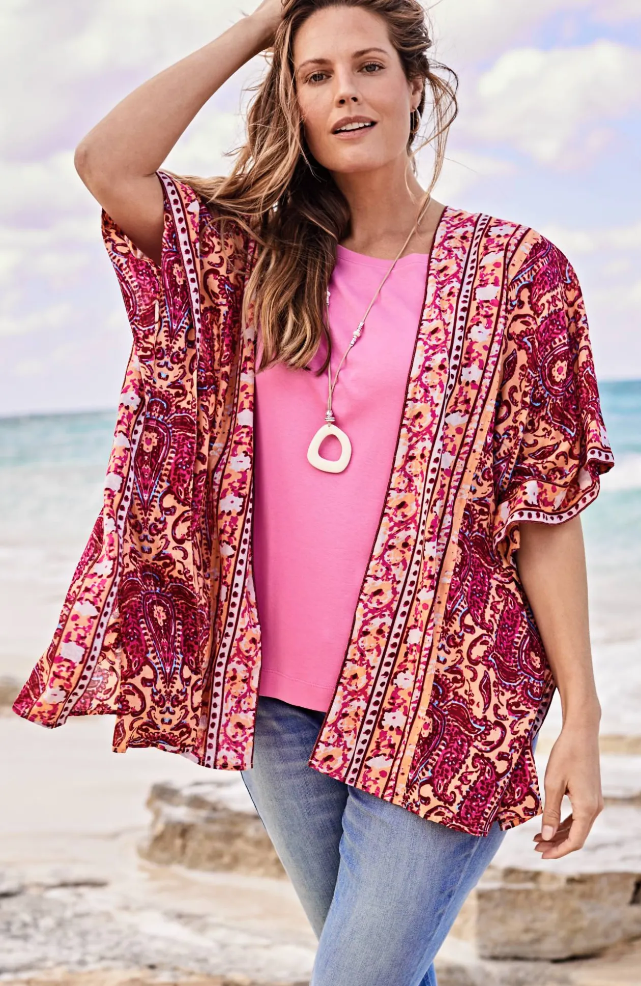 Painterly Paisley Ruana