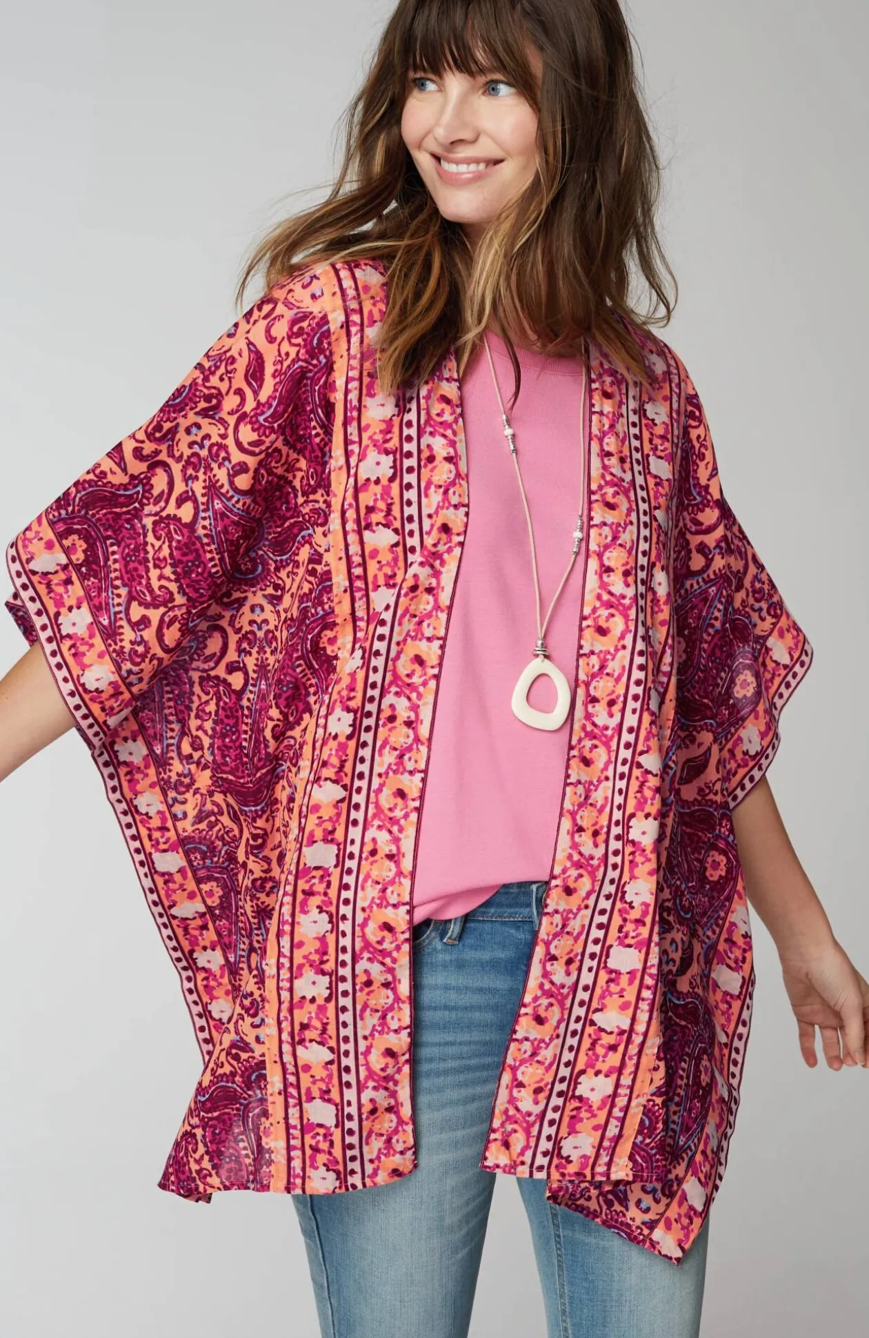 Painterly Paisley Ruana