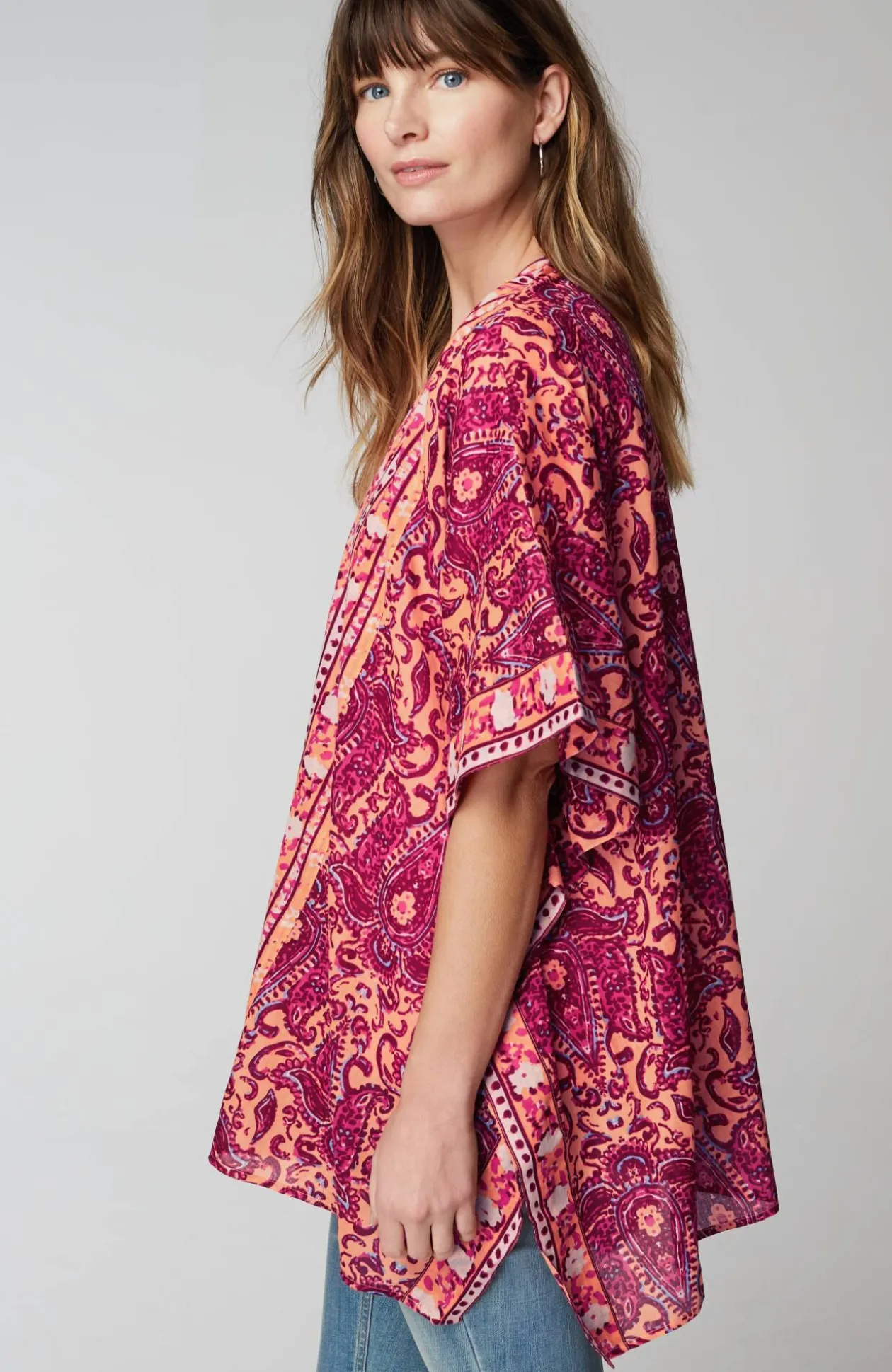 Painterly Paisley Ruana