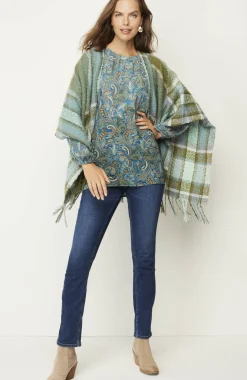 Paisley Pleated-Sleeves Tunic