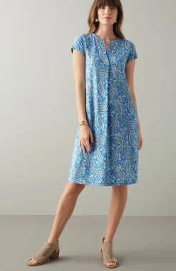 Paisley-Printed A-Line Dress
