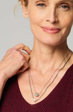 Pearl & Pavé Drop Necklace