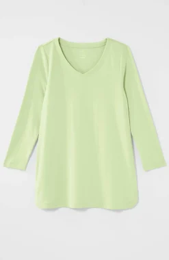 Pima 3/4-Sleeve V-Neck Tee