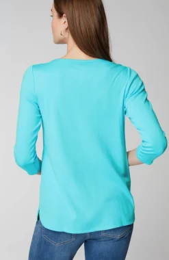 Pima 3/4-Sleeve V-Neck Tee