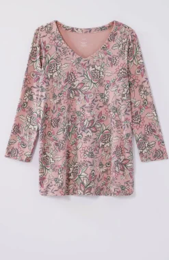 Pima 3/4-Sleeve V-Neck Tee