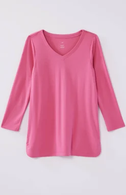 Pima 3/4-Sleeve V-Neck Tee