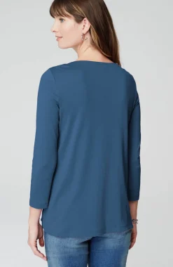 Pima 3/4-Sleeve V-Neck Tee