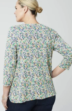 Pima 3/4-Sleeve V-Neck Tee
