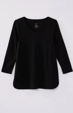 Pima 3/4-Sleeve V-Neck Tee