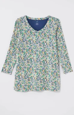 Pima 3/4-Sleeve V-Neck Tee