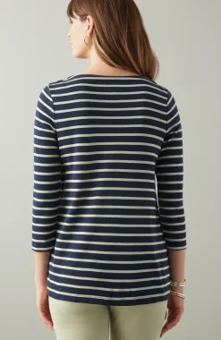 Pima 3/4-Sleeve V-Neck Tee