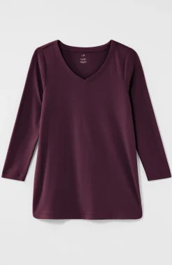 Pima 3/4-Sleeve V-Neck Tee