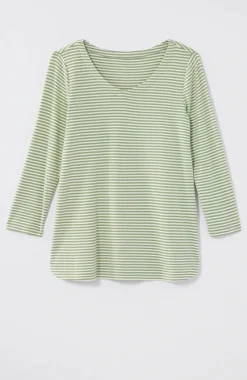 Pima 3/4-Sleeve V-Neck Tee