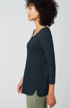Pima 3/4-Sleeve V-Neck Tee