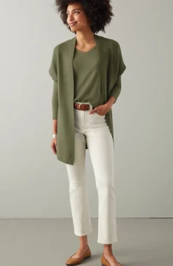 Pima 3/4-Sleeve V-Neck Tee