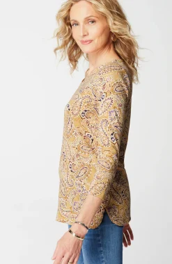 Pima 3/4-Sleeve V-Neck Tee