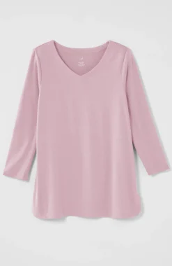 Pima 3/4-Sleeve V-Neck Tee