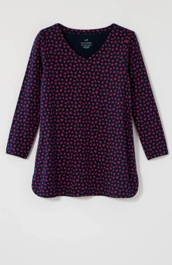 Pima 3/4-Sleeve V-Neck Tee