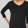 Pima 3/4-Sleeve V-Neck Tee
